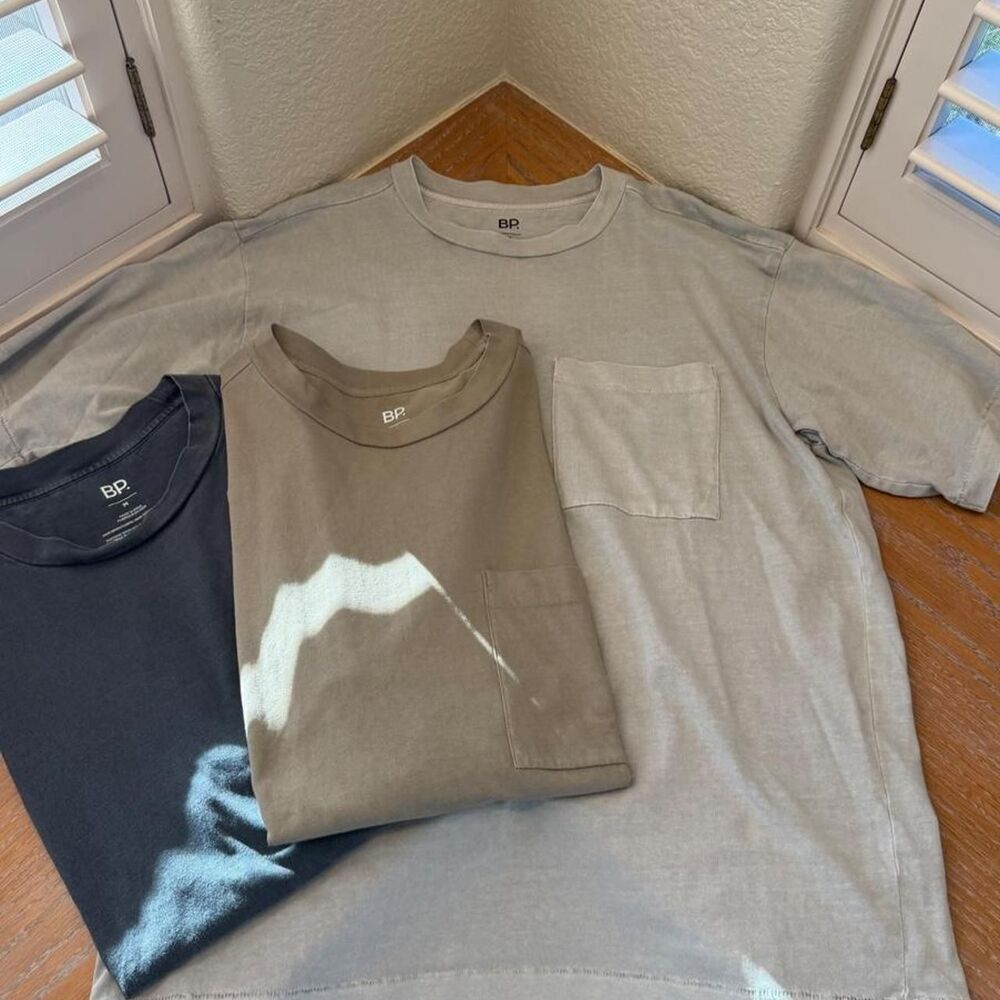 Bundle of 3 BP 100% Cotton Short Sleeve Boxy Shirts